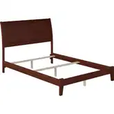 Portland Full Bed with Open Footboard & Turbo Charger in Walnut Finish