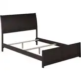 Portland Full Foundation Bed w/ Footboard in Espresso Wood