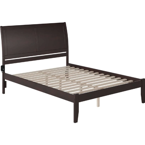 Portland Queen Bed with Open Foot Rail in Espresso