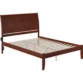 Portland King Bed with Open Footrail in Antique Walnut