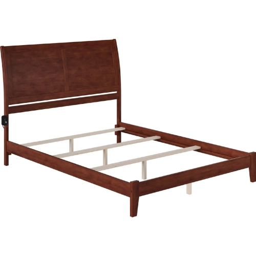 Portland KIng Bed with Open Footboard & Turbo Charger in Walnut
