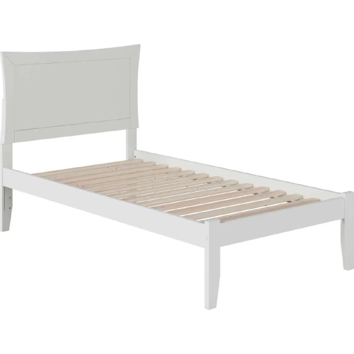 Metro Twin XL Bed with Open Footboard in White