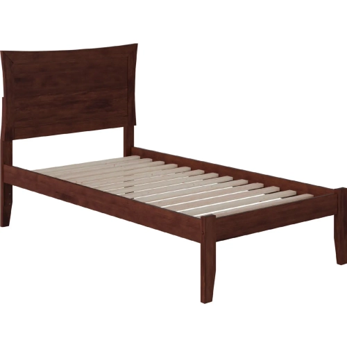 Metro Twin XL Bed with Open Footboard in Walnut