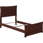 Metro Twin XL Bed with Matching Footboard in Walnut