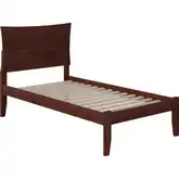 Metro Twin Bed with Open Foot Rail in Antique Walnut