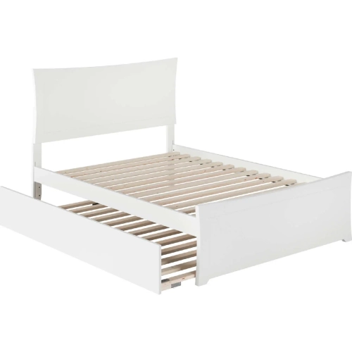 Metro Full Bed with Matching Footboard & Urban Trundle Bed in White