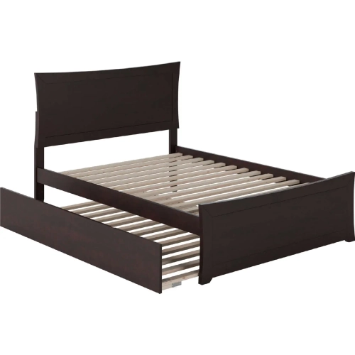 Metro Full Platform Bed with Matching Foot Board & Full Urban Trundle in Espresso