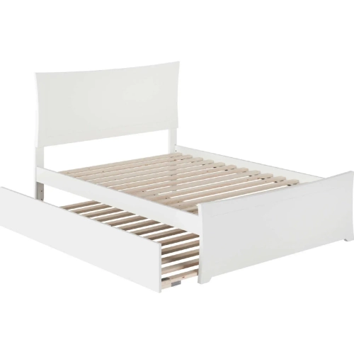 Metro Full Platform Bed with Matching Foot Board & Full Urban Trundle in White