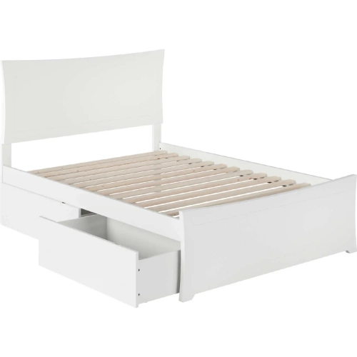 Metro Full Bed with Matching Footboard & 2 Urban Bed Drawers in White