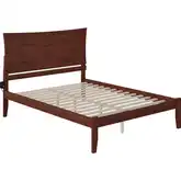 Metro Queen Bed with Open Foot Rail in Antique Walnut