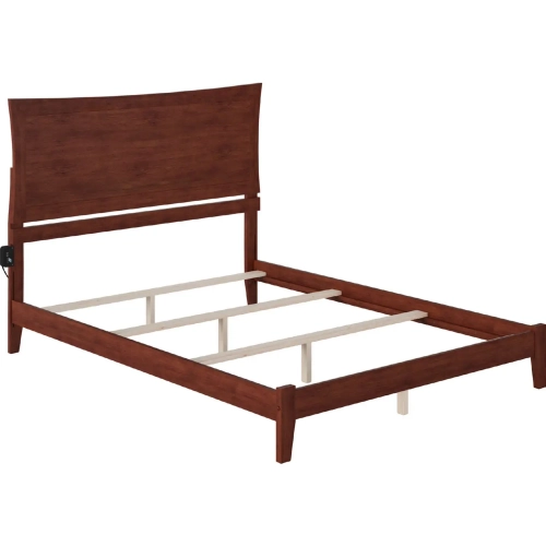 Metro Queen Bed with Open Footboard & Turbo Charger in Walnut