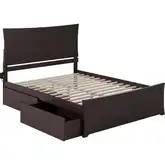 Metro Queen Bed with Matching Footboard & 2 Urban Bed Drawers in Espresso