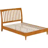 Orleans Full Low Profile Sleigh Platform Bed in Light Toffee Finish Wood