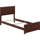 Canyon Twin XL Foundation Bed Frame w/ Footboard in Walnut Wood