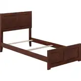 Canyon Twin Foundation Bed Frame w/ Footboard in Walnut Wood