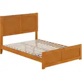 Berkshire Full Low Profile Platform Bed w/ Footboard in Light Toffee Wood
