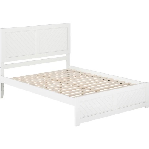 Canyon Queen Platform Bed w/ Footboard in White Wood