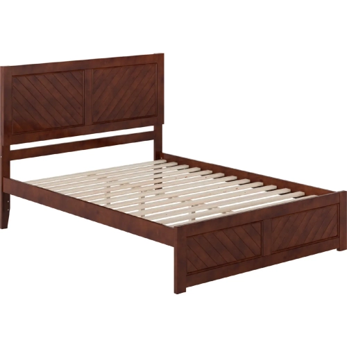 Canyon Queen Platform Bed w/ Footboard in Walnut Wood