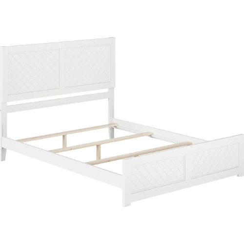 Canyon Queen Foundation Bed Frame w/ Footboard in White Wood