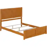 Canyon Queen Foundation Bed Frame w/ Footboard in Light Toffee Wood
