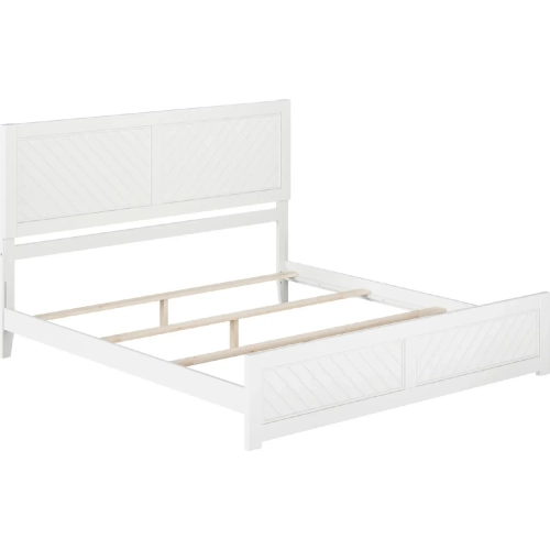 Canyon King Foundation Bed Frame w/ Footboard in White Wood