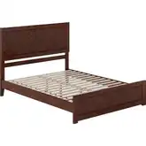 Berkshire Queen Low Profile Platform Bed w/ Footboard in Walnut Wood