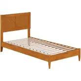 Berkshire Twin XL Low Profile Platform Bed in Light Toffee Wood