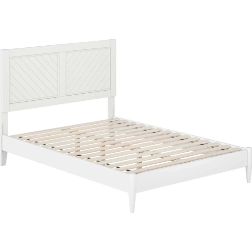 Berkshire Full Low Profile Platform Bed with USB in White Finish Wood