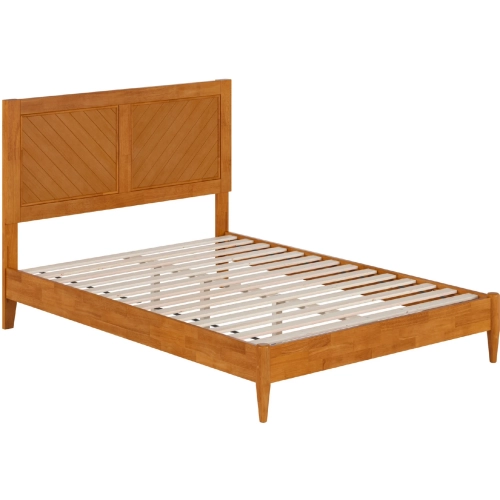 Berkshire Full Low Profile Platform Bed in Light Toffee Wood