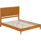 Berkshire Queen Low Profile Platform Bed in Light Toffee Wood