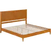 Berkshire King Low Profile Platform Bed in Light Toffee Wood