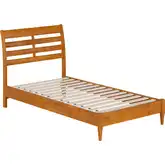 Savannah Twin Low Profile Platform Bed in Light Toffee Finish Wood