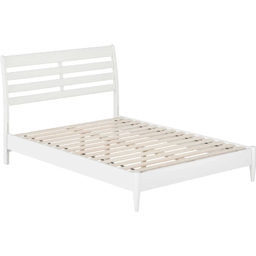 Savannah Full Low Profile Platform Bed in White Finish Wood