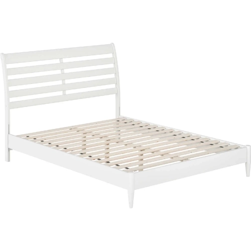Savannah Queen Low Profile Platform Bed in White Finish Wood