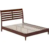 Savannah Queen Low Profile Platform Bed in Walnut Finish Wood