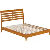 Savannah Queen Low Profile Platform Bed in Light Toffee Finish Wood