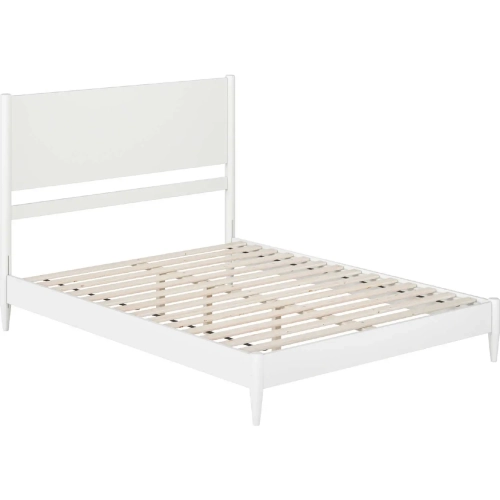 Pasadena Queen Low Profile Platform Bed in White Finish Wood