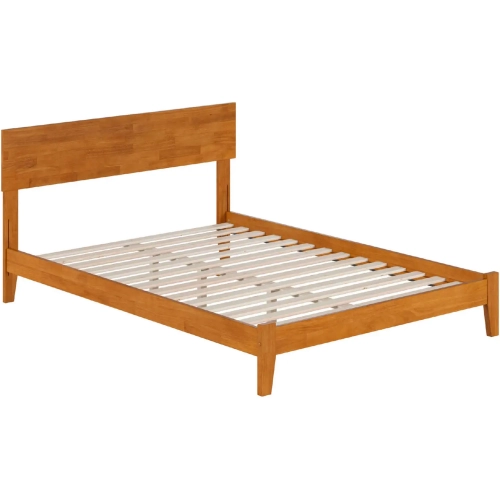 Orlando Full Low Profile Platform Bed in Light Toffee Solid Wood