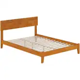 Orlando Full Low Profile Platform Bed in Light Toffee Solid Wood