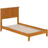 Nantucket Twin Low Profile Platform Bed in Light Toffee Solid Wood