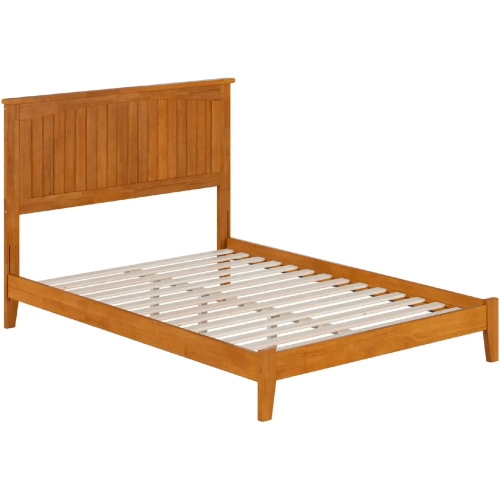 Nantucket Full Low Profile Platform Bed in Light Toffee Solid Wood