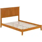 Nantucket Full Low Profile Platform Bed in Light Toffee Solid Wood