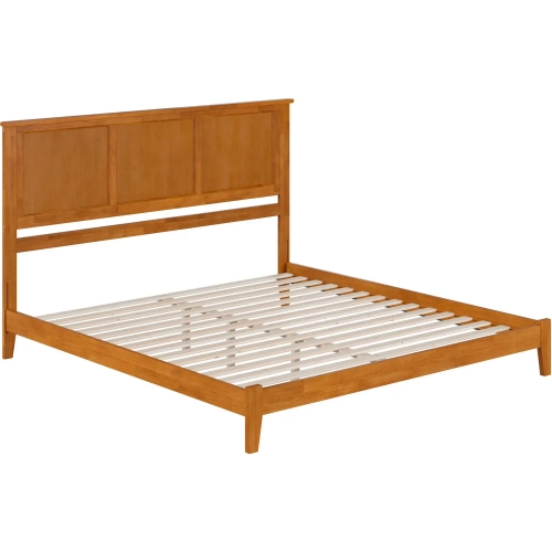 Madison King Low Profile Platform Bed in Toffee Wood