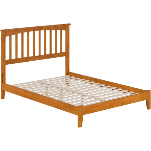Mission Full Low Profile Platform Bed in Toffee Wood