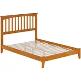 Mission Full Low Profile Platform Bed in Toffee Wood