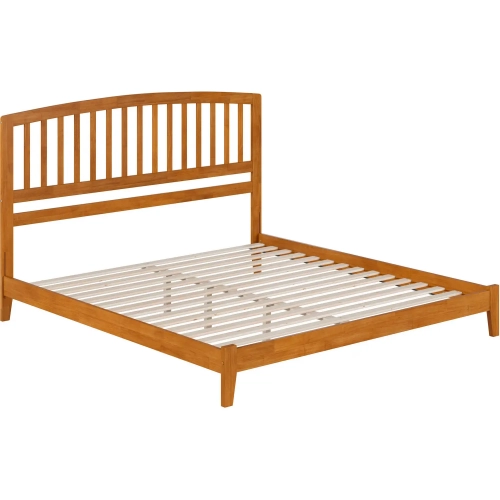 Richmond King Low Profile Platform Bed in Toffee Wood