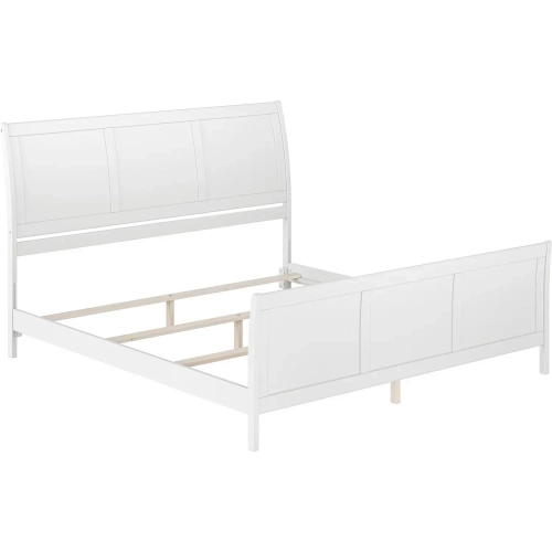 Portland King Foundation Bed w/ Footboard in White Wood