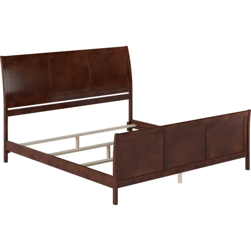 Portland King Foundation Bed w/ Footboard in Walnut Wood