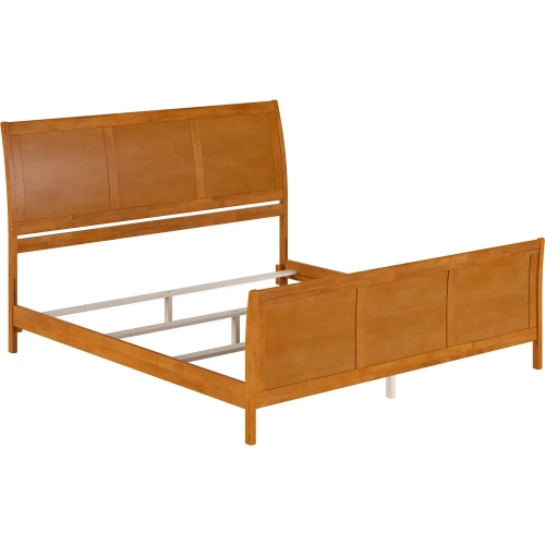 Portland King Foundation Bed w/ Footboard in Toffee Wood