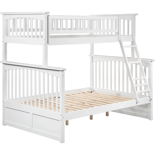 Columbia Twin over Full Bunk Bed in White